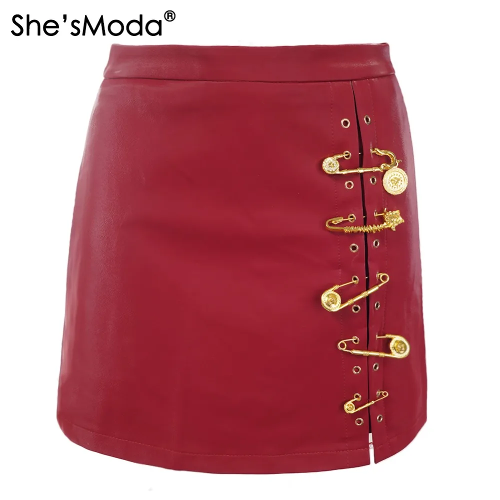 She'sModa новые женские вечерние мини-юбки-карандаш из искусственной кожи