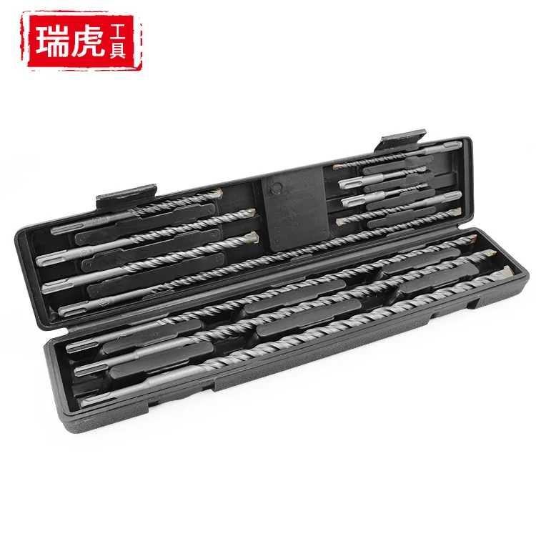 

Electric Hammer Bit 11-piece Set Boxed round Handle Two Pit Double-slot Alloy Chopping Bit Concrete Wall Drill Bit