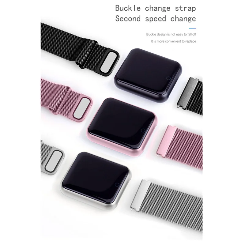 Robotsky P68 Steel Silicone bracelet Strap band stainless steel smart watch accessories sports wristbelt fit for P68 watch P70