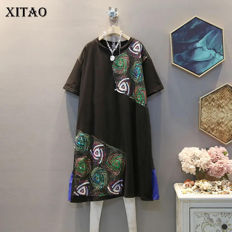 

XITAO Patchwork Pleated Dress Fashion New 2020 Spring Elegant Pullover Print Pattern Small Fresh Minority Style Dress XJ4004