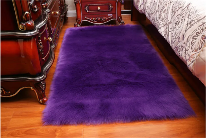 purple Супер-мягкая шерсть ковер для помещений Коврик Противоскользящий коврик Детский ковер для детской комнаты Детский ковер спальня гостиная плюшевый коврик Текстиль - Цвет: purple