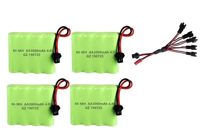 4,8 v 3000mAh аккумулятор и зарядное устройство для радиоуправляемых автомобилей Роботы танки пистолетные лодки 4,8 v NiMH Аккумулятор Aa 2400mah 4,8 v перезаряжаемый аккумулятор - Цвет: Шоколад