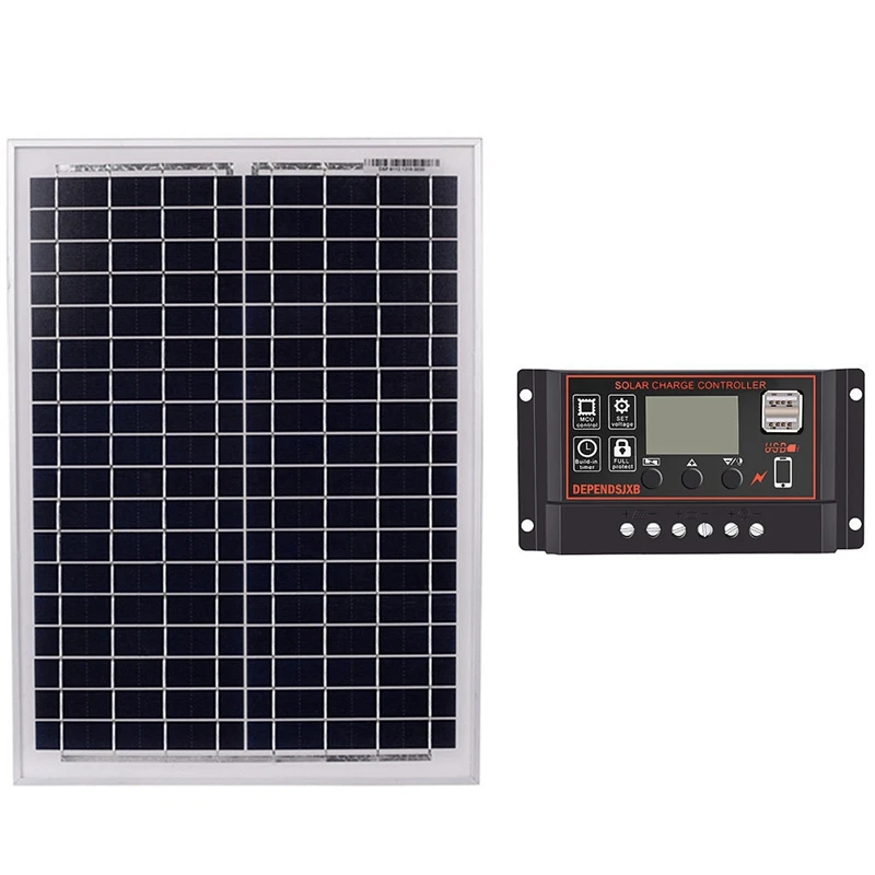 Солнечная панель 18V20W черная солнечная панель s+ 12 V/24 V Солнечный контроллер с интерфейсом USB источник питания для путешествий