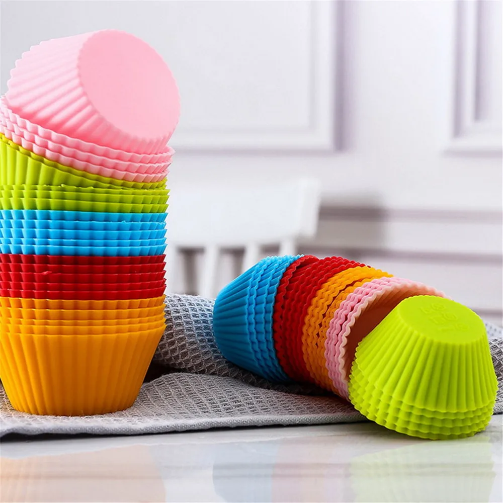 5PCS Silicone Cake Decor Mold Round Shaped Muffin Cupcake Baking Molds Kitchen Cooking Bakeware Maker DIY Tools | Дом и сад