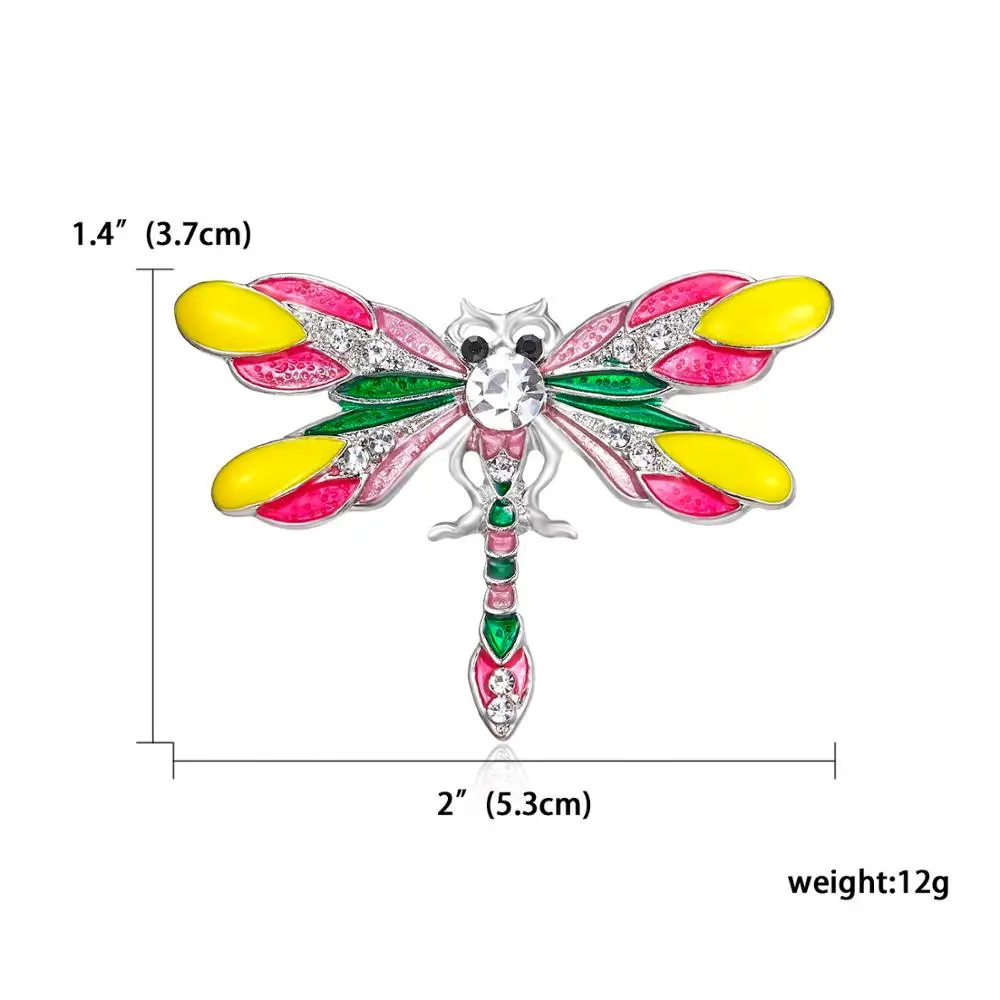 Rinhoo кристалл Винтаж Стрекоза Броши для женщин большая бабочка булавка для насекомых модное платье пальто милые животные ювелирные изделия - Окраска металла: 1