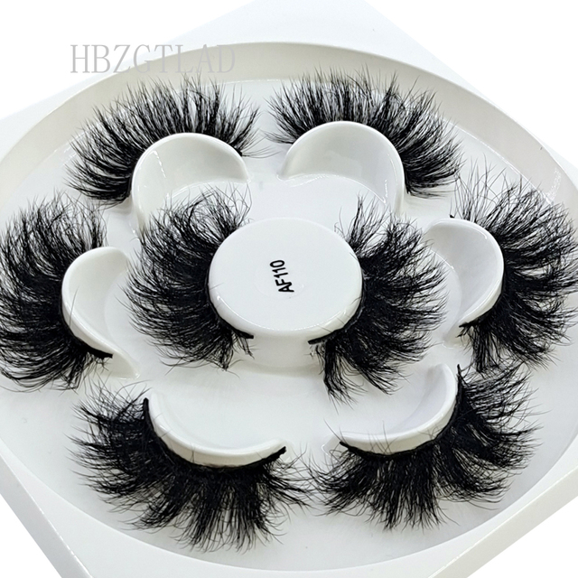 4Pair 3D Mink Eyelashes Fluffy Dramatic Eyelashes Makeup Wispy Mink Lashes Natural Long False Eyelashes Thick Fake Lashes