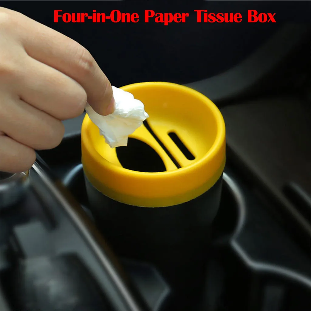 Творческий Многофункциональный четыре в одном бумажная коробка для салфеток Авто Коробка для хранения легко установить на вашем автомобиле, чтобы держать#445