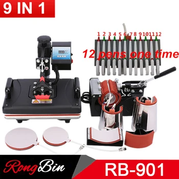 

Multifunctional 30*38CM Combo Heat press Machine Sublimation Printer 2D Heat Transfer Machine for Pen Cap Mug Plate Tshirts