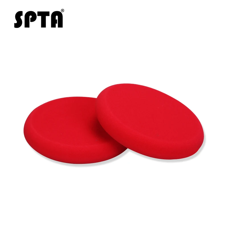 SPTA, 6 шт. в упаковке, цветная, 4 дюйма, губка для воска, ультра мягкая пена, аппликатор для воска, высокая плотность, Губка из полиэстера, Накладка для воска автомобиля - Цвет: 2pcs Red Sponge