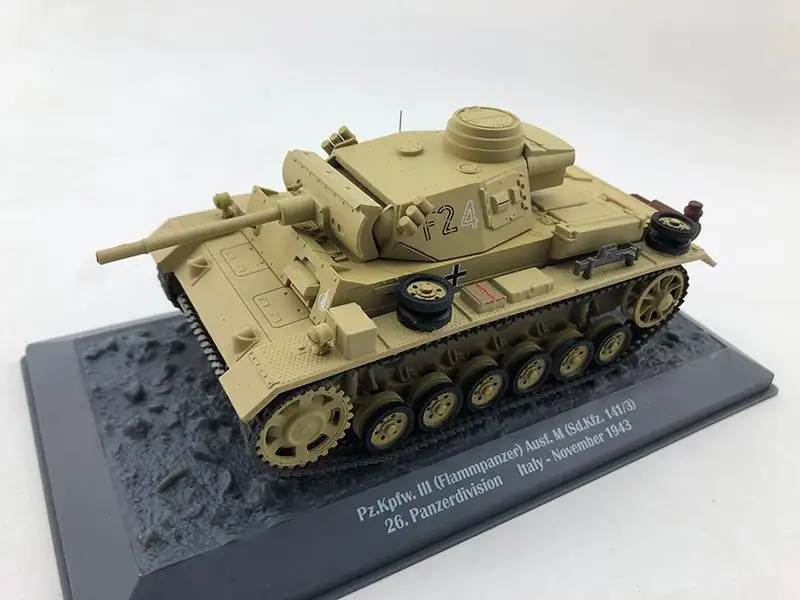Италия PZ KPFW III флампанзер AUSF M SD KFZ 141/3 26 PANZERDIVISION 1/43 DIECAST |