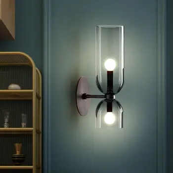 

Modern double heads mirror light glass LED wall lamp for home bedside wall sconces living room decoration wall lights