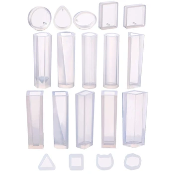 

19 Pcs Resin Molds Silicone Pendant Mould For Jewellery Casting Molds Diy