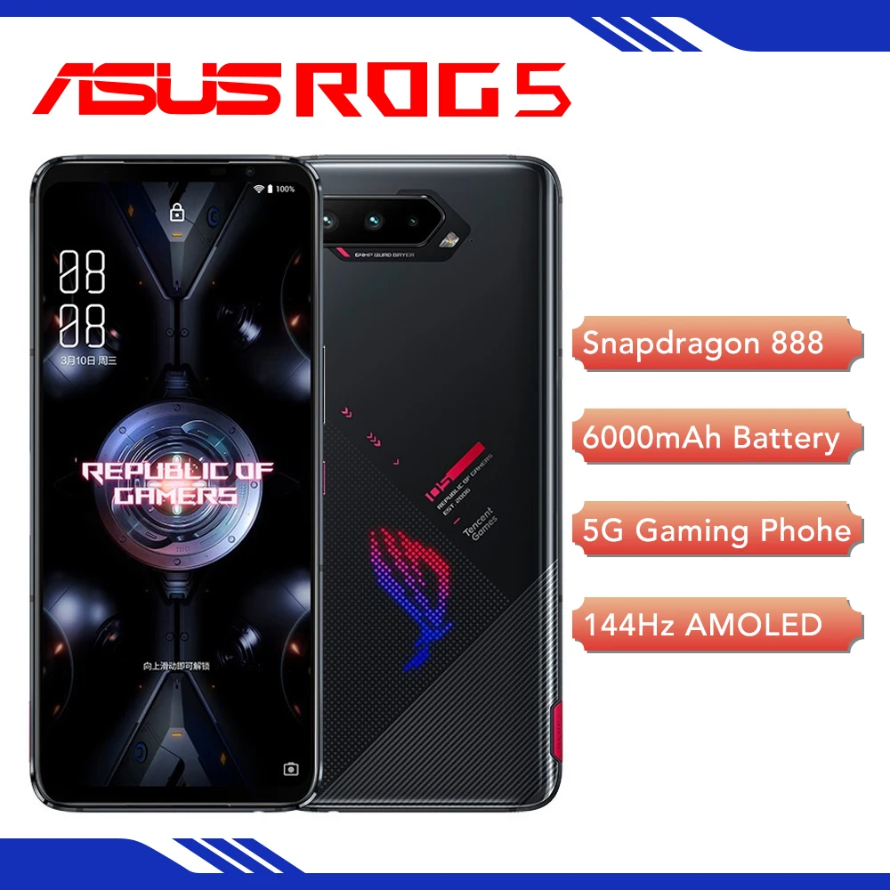 Оригинальная материнская плата Asus ROG 5 5G игровой телефон 6,78 "16RAM 144 Гц Дисплей Snapdragon 888 6000 мАч быстрой зарядки 65 Вт ROG5 мобильный телефон|Смартфоны| | АлиЭкспресс