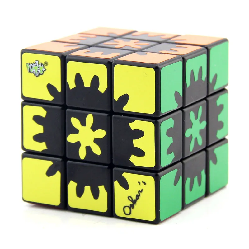 

Blue Concealed Gear Three Layer Rubik's Cube Black And White with Pattern Limited to 3-Order Special Shape Educational Creative