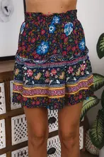  2022 Women's Chiffon Floral Printed High Waist Skirts Casual Streetwear Lady Zipper Mini Skirt WDC6626 