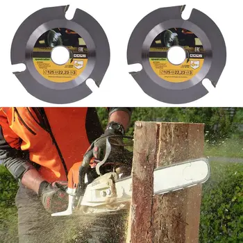 

Woodworking Blade for Angle Grinder Disc for Wood Carving Cutting Shaping with 3 Teeth 7/8'' Arbor 5 Inch 125mm 24BA