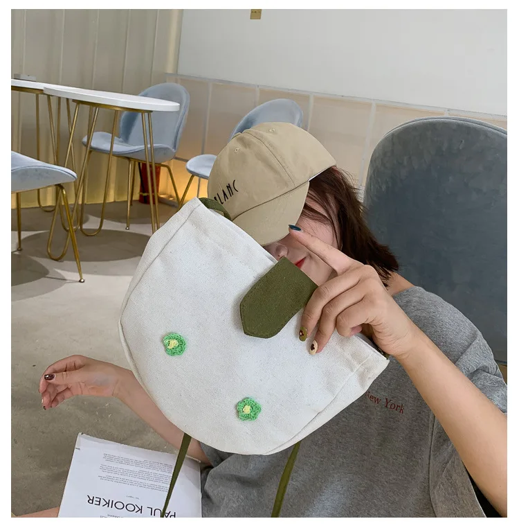 Micro for Women’s Canvas Handbag New Style Women's Messenger Bag Versatile Japanese Style Leisure Bag WOMEN'S Bag Flower Backpac