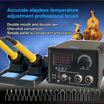 

40W Digital Soldering Station Hot Air Gun Rework Electric Soldering Iron For Phone PCB IC SMD BGA Welding Pyrography Tool Set