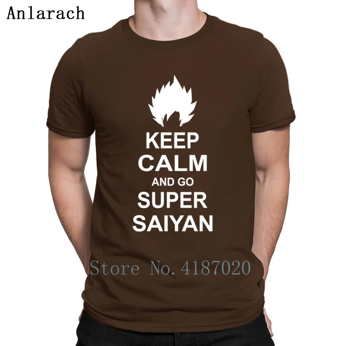 Футболка Keep Calm And Go Super Saiyan Dragon Ball Z винтажная семейная уличная футболка Goku Топы в стиле хип-хоп с индивидуальным вырезом лодочкой - Цвет: coffee