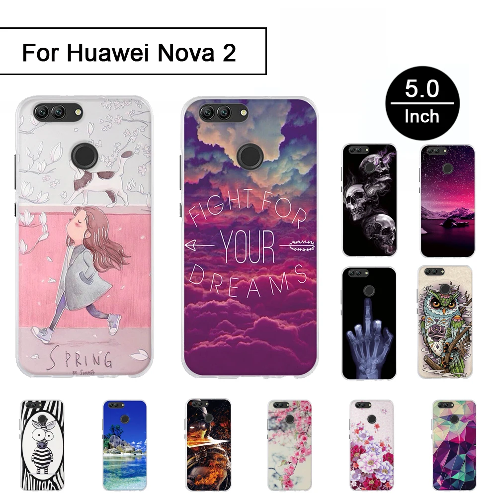 3D чехол с рисунком стерео для Huawei NOVA 2 рельефный задние Чехлы телефона Nova из