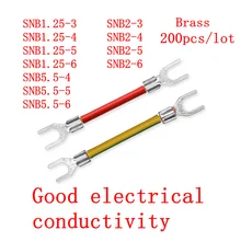 

200pcs/Lot SNB1.25-3 SNB1.25-4 SNB2-3 SNB5.5-4 Wiring Terminal Wiring Nose Cable Nose Cold Pressed Bare Terminal Copper U-shaped