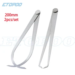Dual Set of Metal Calipers: Firm Joint Inside & Outside Steel Measurement Tool for Machinists and Carving (200mm)