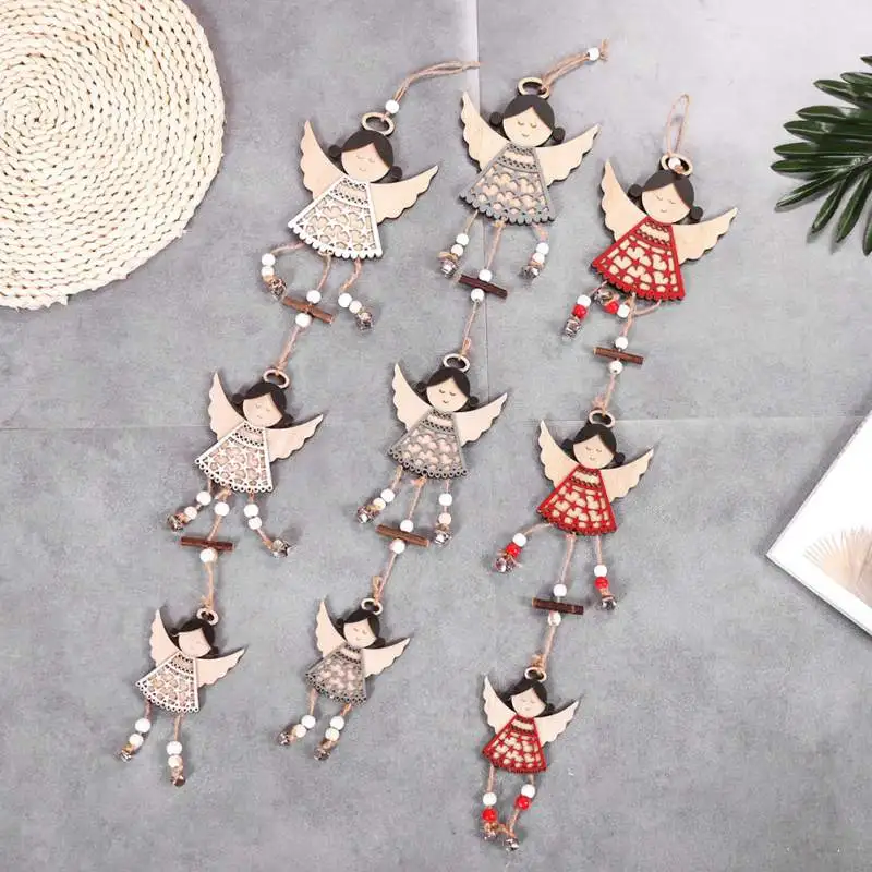 

Christmas Angel Pendants Christmas Tree Ornaments Fireplace Window Pendant Christmas Wooden Hanging Decorations