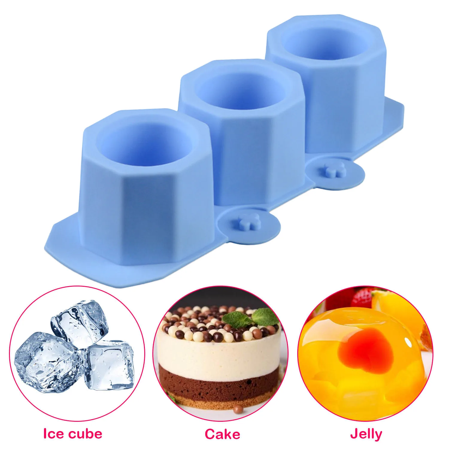 Силиконовые формы для кубиков льда 3 слота DIY суккулентные растительные