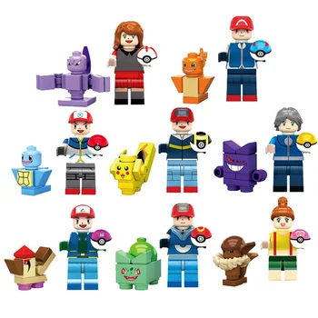 

16pcs LEGO Compatible AnimePokemon Pikachu Mewtwo Squirtle Bulbasaur Building Blocks Minifigures Model Toys for Children Gift