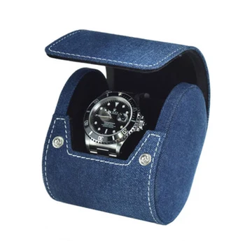 

1 slot luxury fashion women men home black color pu leather watch box mini style watch case holder good gift WT-92