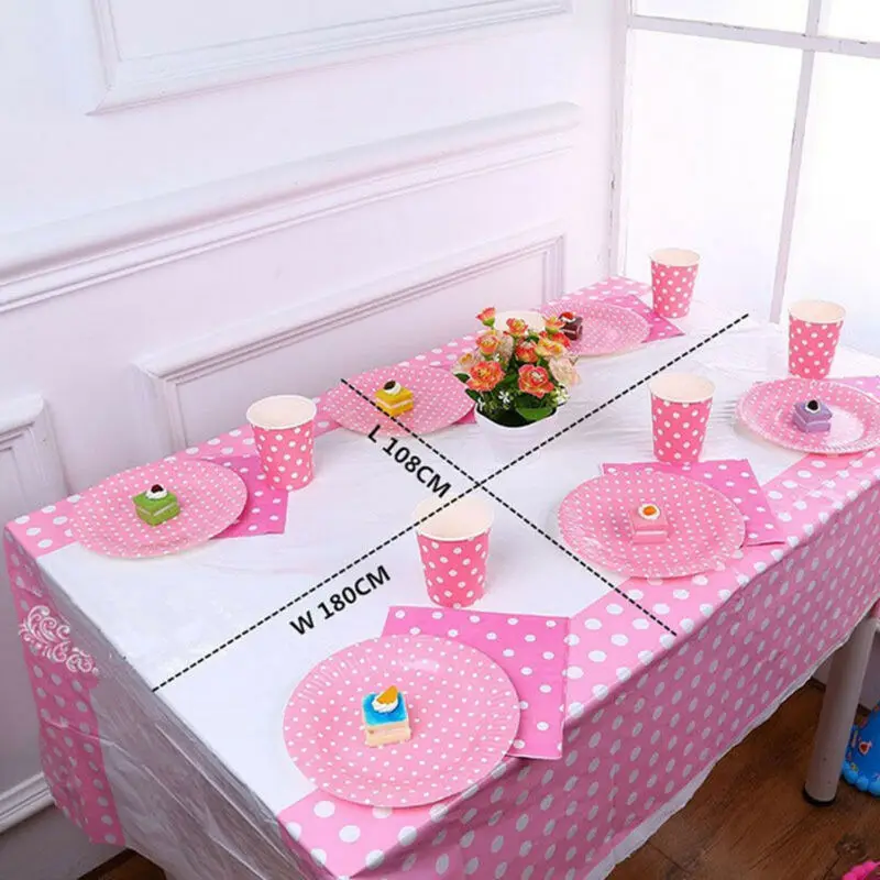 1Pcs Disposable Cartoon Pattern Tablecloth Cover Waterproof Plastic Tablecloth Party Decor