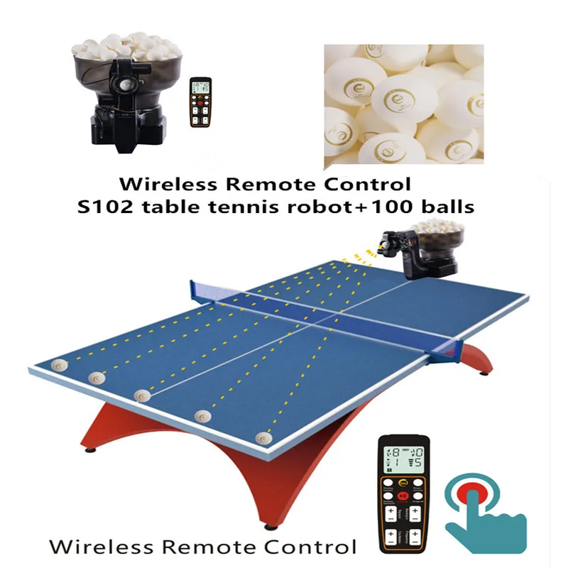 

SUZ Table Tennis Robot Gift for child Entertainment Fitness S102 Table Tennis Trainer with 40+ pingpong balls Sports Accessories