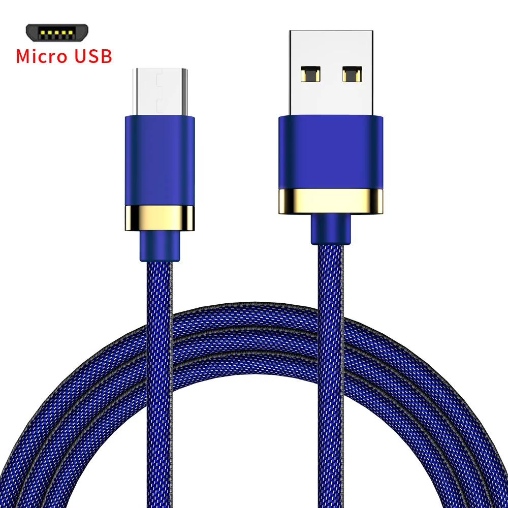 MUSTTRUE micro usb 2.4A быстрое зарядное устройство USB кабель для передачи данных для samsung xiaomi huawei lg Android устройство micro usb зарядка кабелей провод - Цвет: blue