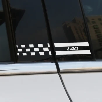 

2PCS Car Styling Window B Pillars Decoration Decals Stickers For Hyundai i40 Reflective Auto Column Trim Cover Car Accessories