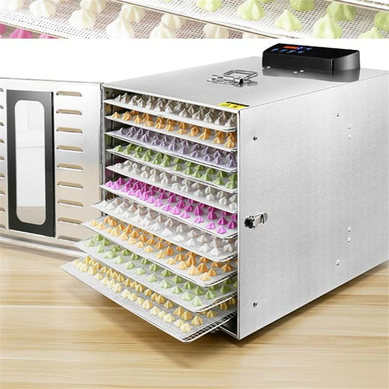  Deshidratador de alimentos de 12 bandejas con pantalla digital,  todos los ajustes de temperatura de la máquina de secado de frutas de acero  inoxidable, temporizador, perfecto para carne, frutas, verduras, hierbas 