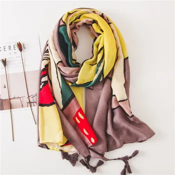 

Luxury Brand Printed Scarf Women Summer All-match Beach Towel Spring Autumn Sunscreen Cotton Linen Shawl silk blanket scarves