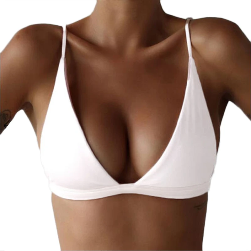 Sexy Women Bandage Bikini Top Push-up Padded Bra Bralette 2020 New Swimsuit Swimwear Army Green Black White Pink | Спорт и