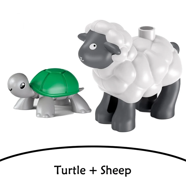 Brick Animal Spelling Building Blocks New Animal Cartoons Sea Flamingo Compatible With Brick Toy For Children Christmas Gift Turtle Sheep