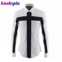 Брендовая мужская рубашка с крестиком,, модная, длинный рукав, Chemise homme, тонкая, повседневная, деловая, Мужская одежда, рубашки, плюс размер, одежда для мужчин