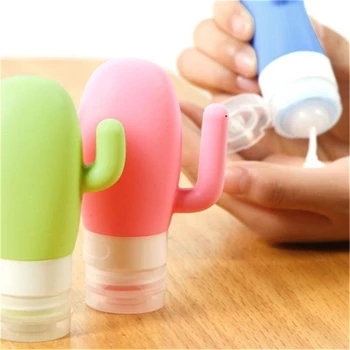

Portable Cute Travel Silicone Empty Bottles Shampoo Shower Gel Lotion Sub-bottling Tube Kawaii Cactus Pattern Squeeze Container