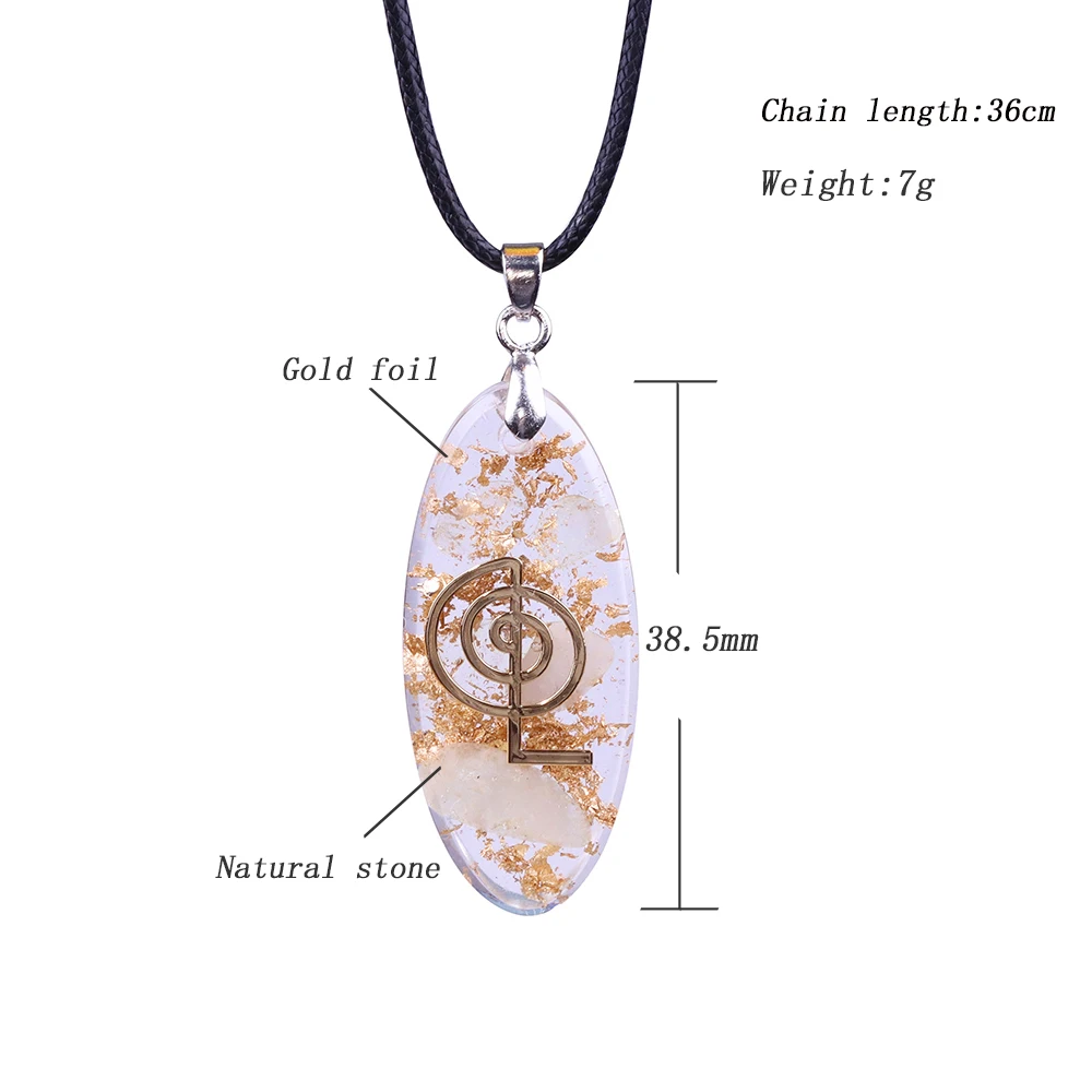 Ожерелье с кристаллами Orgone в форме капли, ожерелье с подвеской из оргонита с символом Cho Ku Rei, ювелирные изделия