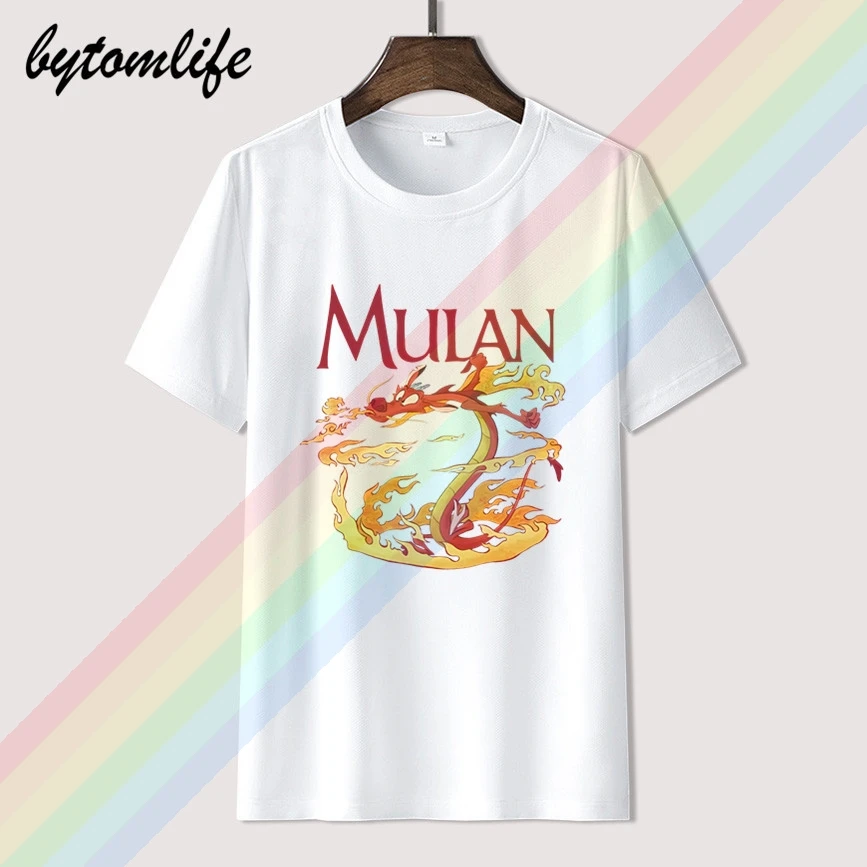 Абсолютная Культовая женская футболка Mulan Mushu Dragon Fire Boyfriend мужская и из 100% хлопка с