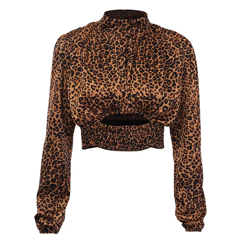 

Wild Animal Hot Sexy Leopard Print Sexy Bodycon High Street Blouse Shirt