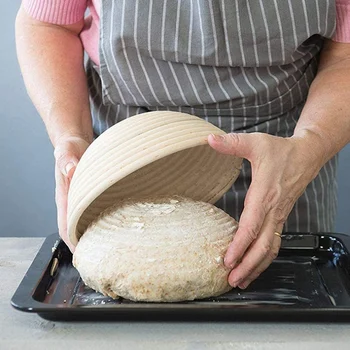 

5 Sizes Round Dough Banneton Brotform Dougn Rattan Bread Proofing Proving Baskets Fermentation Wicker Basket Kitchen Supplies-
