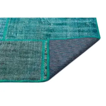 

Handmade Turquoise Vintage Overdyed Patchwork Area Rug 158x230 Cm-5'2''X7'7''