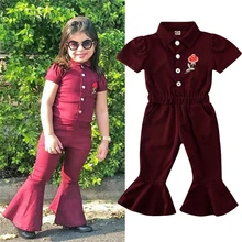 Детские комбинезоны для девочек, весенние комбинезоны для малышей, штаны с цветочной вышивкой для девочек, летние комбинезоны для детей, комбинезон для девочек, одежда