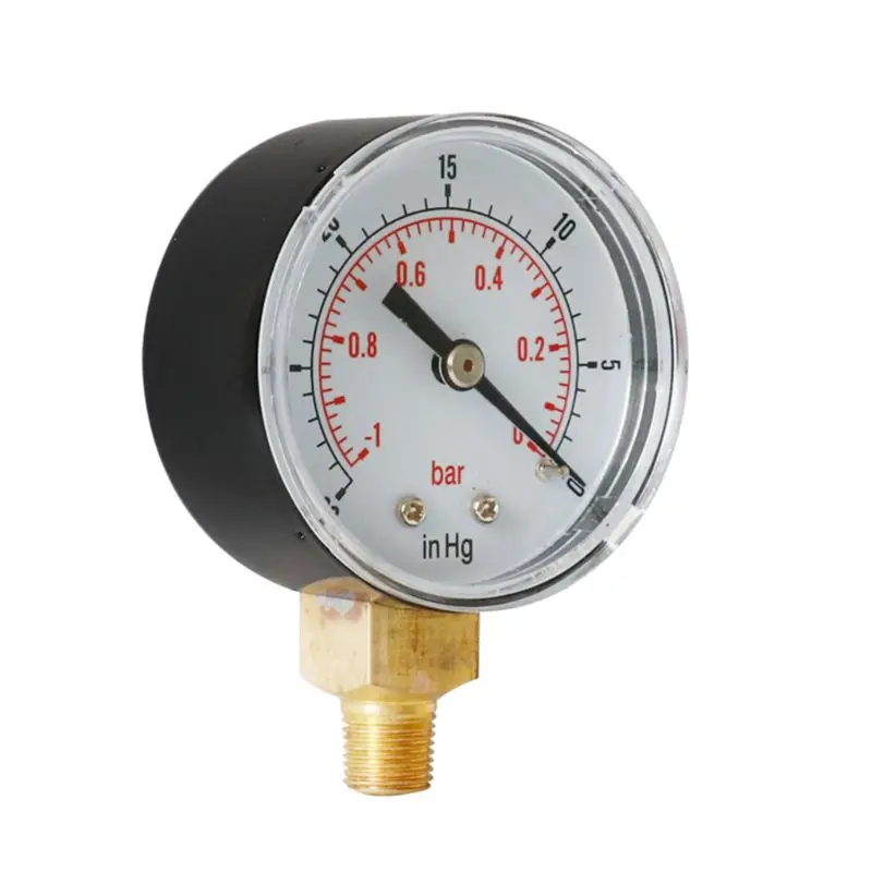 

Vacuum Pressure Gauge 52mm -1/0 Bar -30" Hg 1/8 BSPT Bottom Connection Monitor