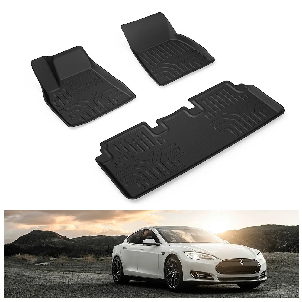 Коврики в черном цвете для выбора моделей Tesla S полный комплект индивидуальный дизайн подходит для любой погоды