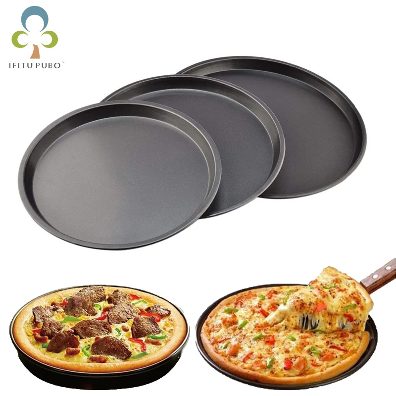 Round Pizza Plate Pizza Pan Deep Dish Tray Carbon Steel Non stick Mold Baking Tool Baking Mould Pan Pattern 7 8 9 10 inch ZXH|Pizza Tools| - AliExpress