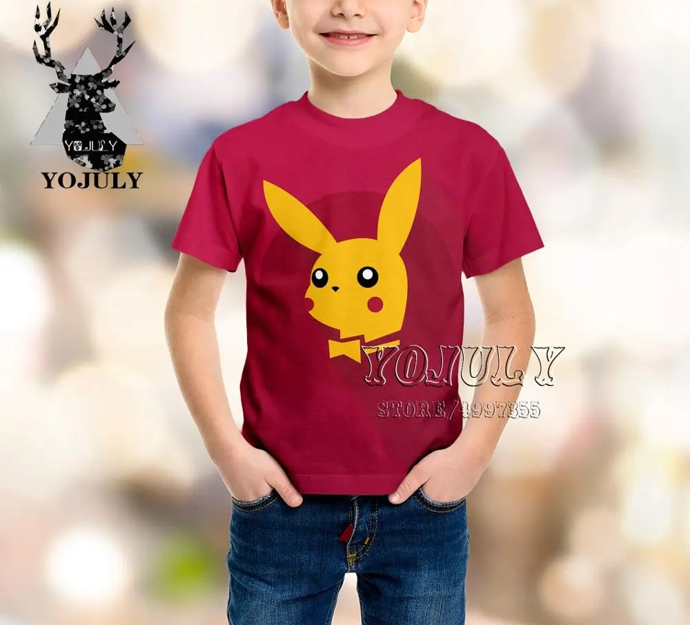YOJULY Pikachu/новая детская одежда с 3d принтом для мальчиков и девочек-подростков детская футболка Лидер продаж, модные футболки с круглым вырезом, A413 - Цвет: 4